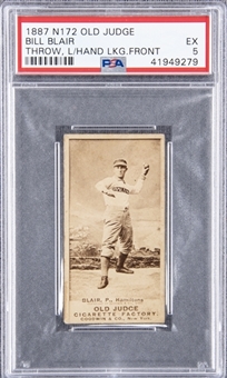 1887 N172 Old Judge Cigarettes Bill Blair, Throw, L/Hand Head High, Looking Front – PSA EX 5 "1 of 1!"